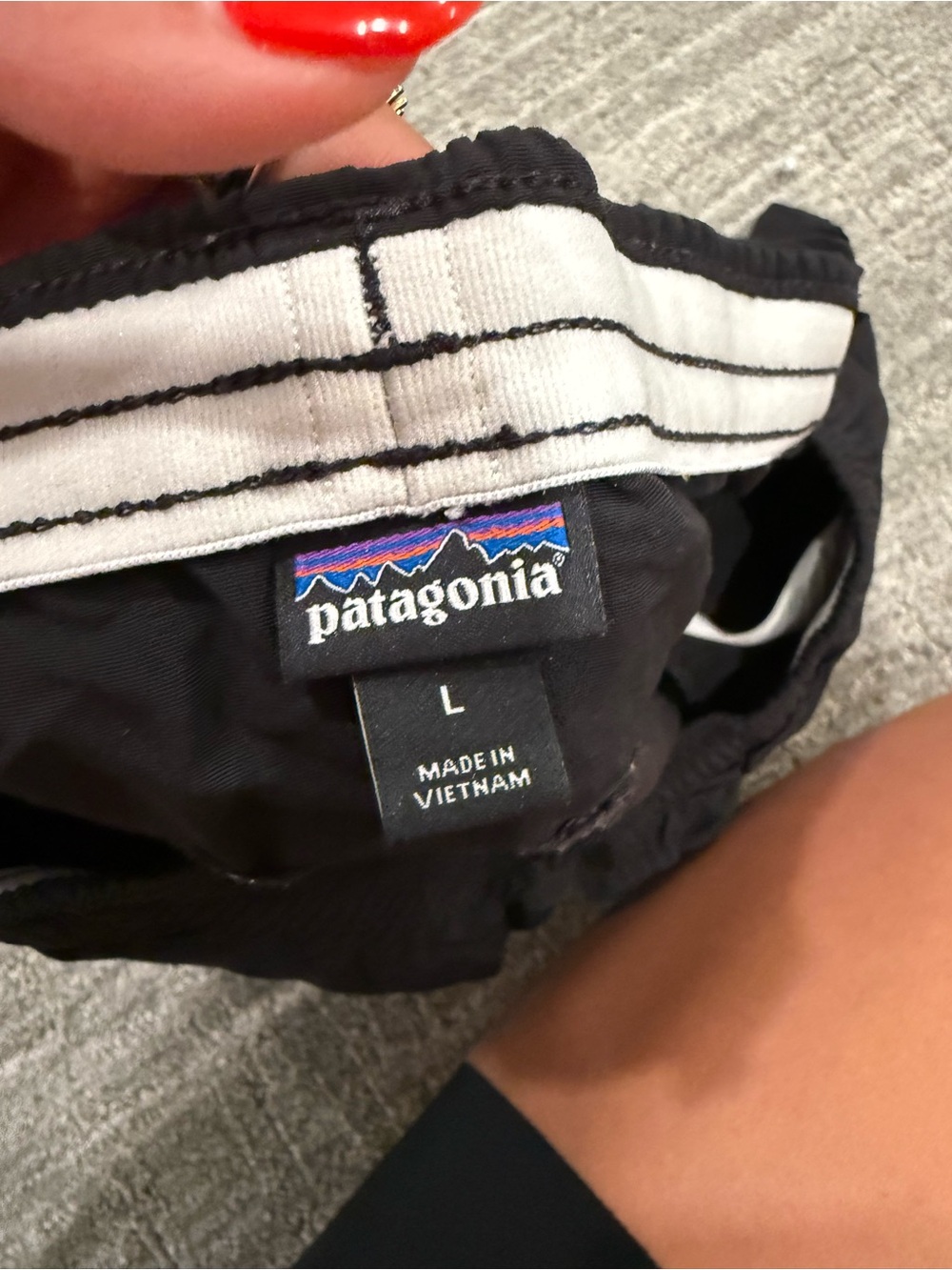 Patagonia Black Athletic Shorts with Logo Waistband - Picture 2 of 2